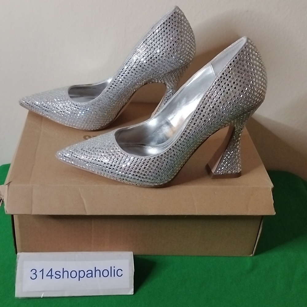 Silver Steve Madden Heels With Rhinestones